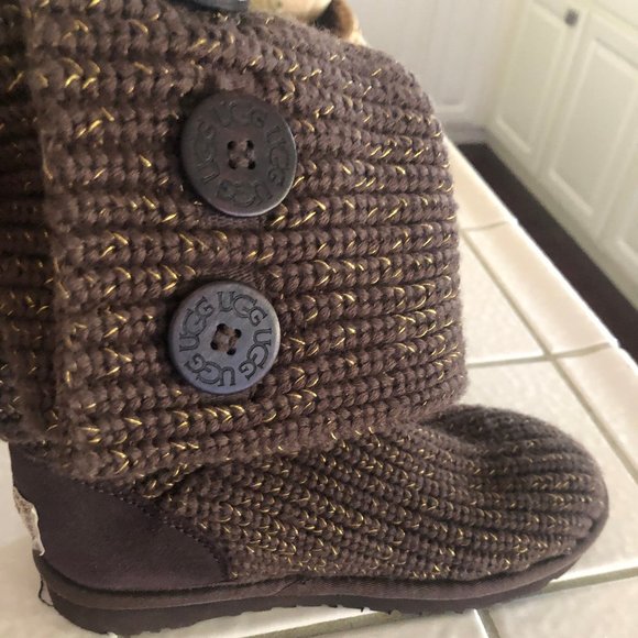 UGG Shoes - UGG Classic Cardy Boot - Brown - Sweater Boots
